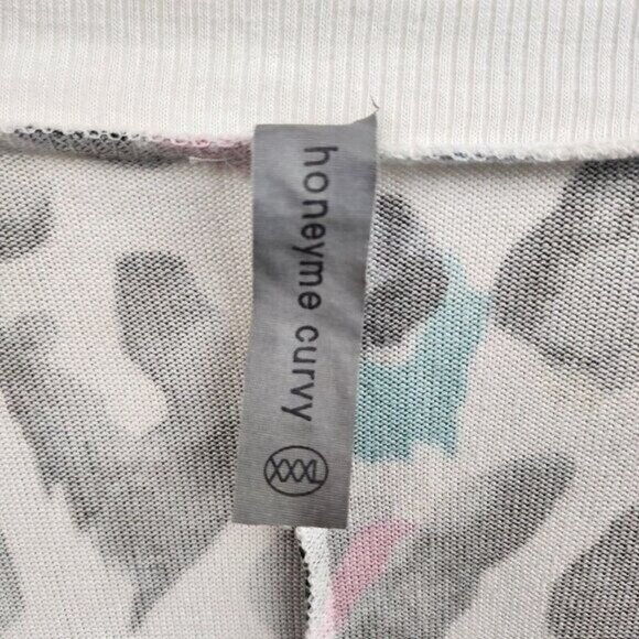 HONEYME Curvy Womens BOHO Brushed Knit Top Size XXXL Leopard Print Relaxed Fit - Picture 4 of 6